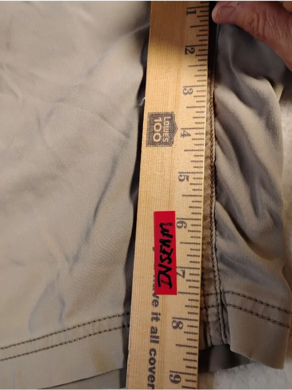 Prana Mens Breathe Shorts Comfort Stretch Logo Pockets Preppy 30W X 9L Tan
